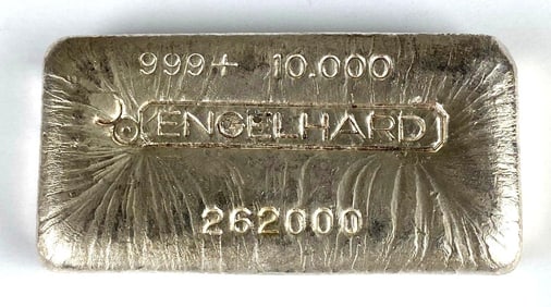 Very Early Bullseye Engelhard 10 oz .999 Silver Ingot/Bar