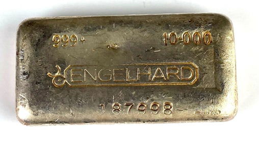 Very Early Bullseye Engelhard 10 oz .999 Silver Ingot/Bar