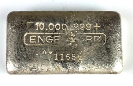 RARE EARLY LOAF Engelhard 10 oz .999 Fine Silver Ingot/Bar
