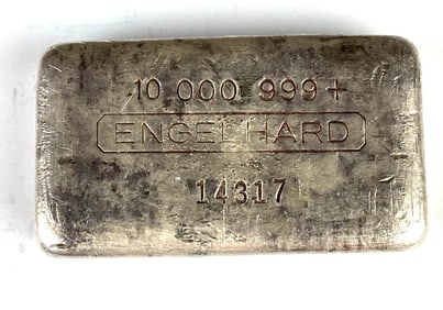 RARE EARLY LOAF Engelhard 10 oz .999 Fine Silver Ingot/Bar