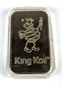 RARE King Koil Johnson Matthey JM 1 oz .999 Silver Ingot/Bar