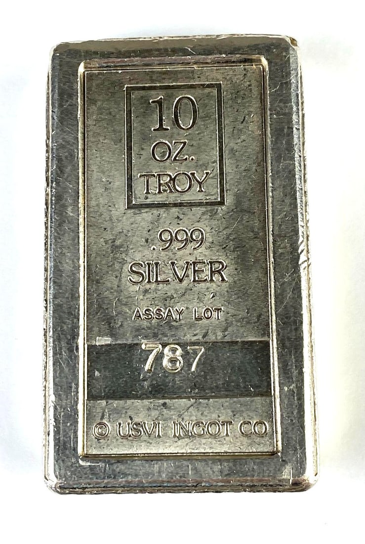 USVI Ingot Co 10 oz .999 Silver Ingot/Bar (1 of 2)