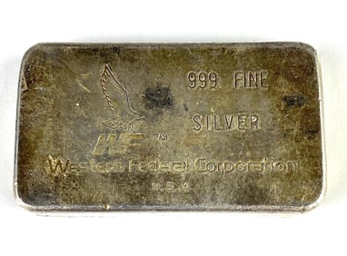 SUPER RARE Western Federal Corporation 10 oz .999 Silver Ingot/Bar