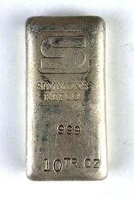 Simmons Refco 10 oz .999 Silver Ingot/Bar