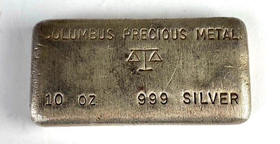 Columbus Precious Metal 10 oz .999 Silver Ingot/Bar