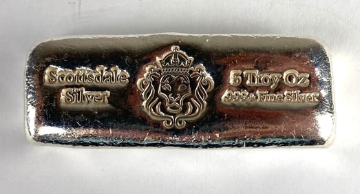 Scottsdale Silver 5 oz .999 Silver Ingot/Bar