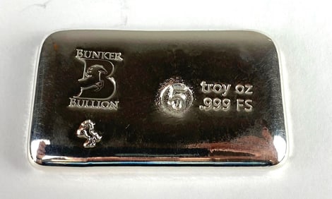 Bunker Bullion 5 oz .999 Silver Ingot/Bar
