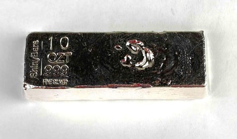 Shinybars 10 oz .999 Fine Silver Ingot/Bar