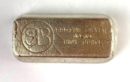 SB 10 oz .999 Fine Silver Ingot/Bar