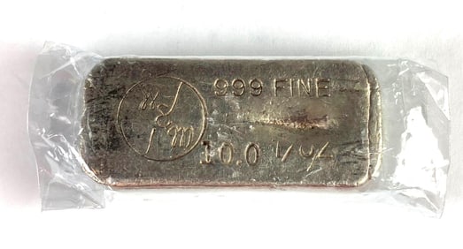 W & M 10 oz .999 Fine Silver Ingot/Bar