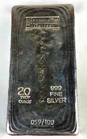 yeagermeister Limited 20 oz .999 Fine Silver Ingot/Bar