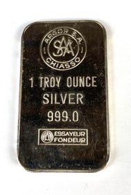 Argor S.A. Chiasso 1 oz .999 Fine Silver Ingot/Bar