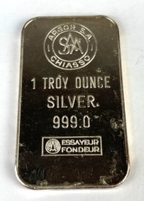 Argor S.A. Chiasso 1 oz .999 Fine Silver Ingot/Bar