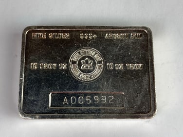 Royal Canadian Mint 10 oz .999 Fine Silver Ingot/Bar