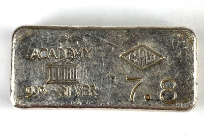 Academy 7.76 oz .999 Fine Silver Ingot/Bar