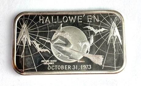 10/31/73 Madison Mint 1 oz .999 Fine Silver Ingot/Bar