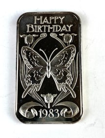 1983 Madison Mint 1 oz .999 Fine Silver Ingot/Bar