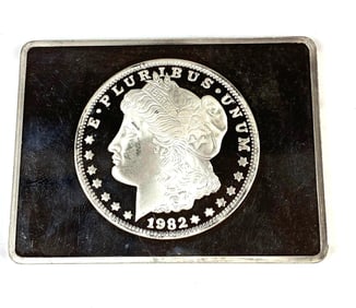 1982 Morgan Dollar 1.82 oz .999 Fine Silver Ingot/Bar