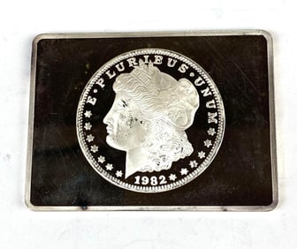 1982 Morgan Dollar 1.79 oz .999 Fine Silver Ingot/Bar