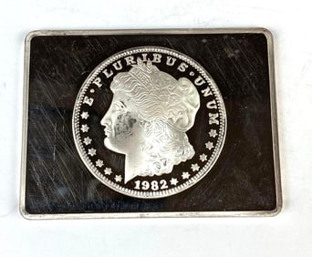 1982 Morgan Dollar 1.74 oz .999 Fine Silver Ingot/Bar
