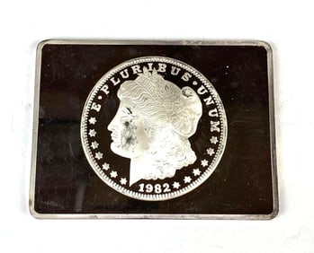 1982 Morgan Dollar 1.71 oz .999 Fine Silver Ingot/Bar