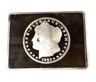 1982 Morgan Dollar 1.74 oz .999 Silver Ingot/Bar