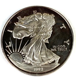 1992 American Silver Eagle 8 oz .999 Silver Coin