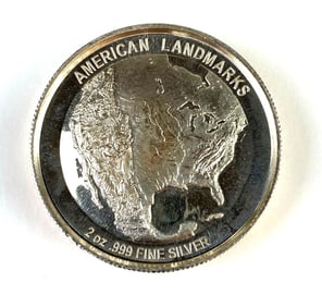 American Landmarks 2 oz .999 Silver Round