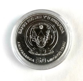2021 Banki Nkuru YU Rwanda 50 Amafaranga 1 oz .999 Fine Silver Coin
