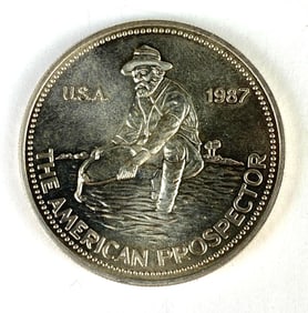 1987 Engelhard The American Prospector 1 oz .999 Fine Silver Round
