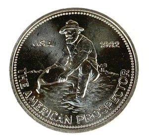 1982 Engelhard The American Prospector 1 oz .999 Fine Silver Round