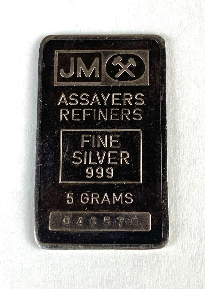 JM 5 Grams .999 Fine Silver Ingot/Bar (1 of 2)