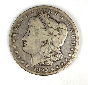 1893 CC US Morgan Silver Dollar