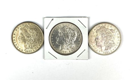 Group of 3 US Morgan Silver Dollar