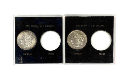 Group of 2 US Morgan Silver Dollars