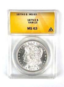 1879 S US Morgan Silver Dollar ANACS Graded VAM 15