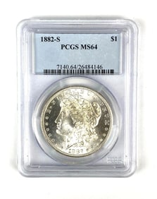 1882 S US Morgan Silver Dollar PCGS Graded MS64