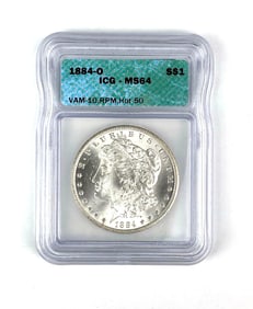 1884 O US Morgan Silver Dollar ICG Graded MS64