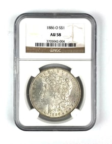 1886 O US Morgan Silver Dollar NGC Graded AU58