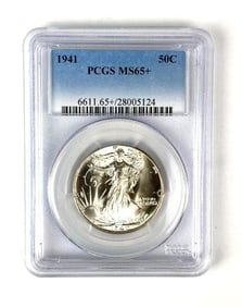 1941 Walking Liberty Half Dollar PCGS Graded MS65+