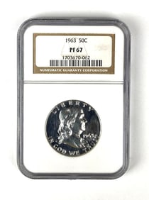 1963 Benjamin Franklin Silver Half Dollar NGC Graded PF 67