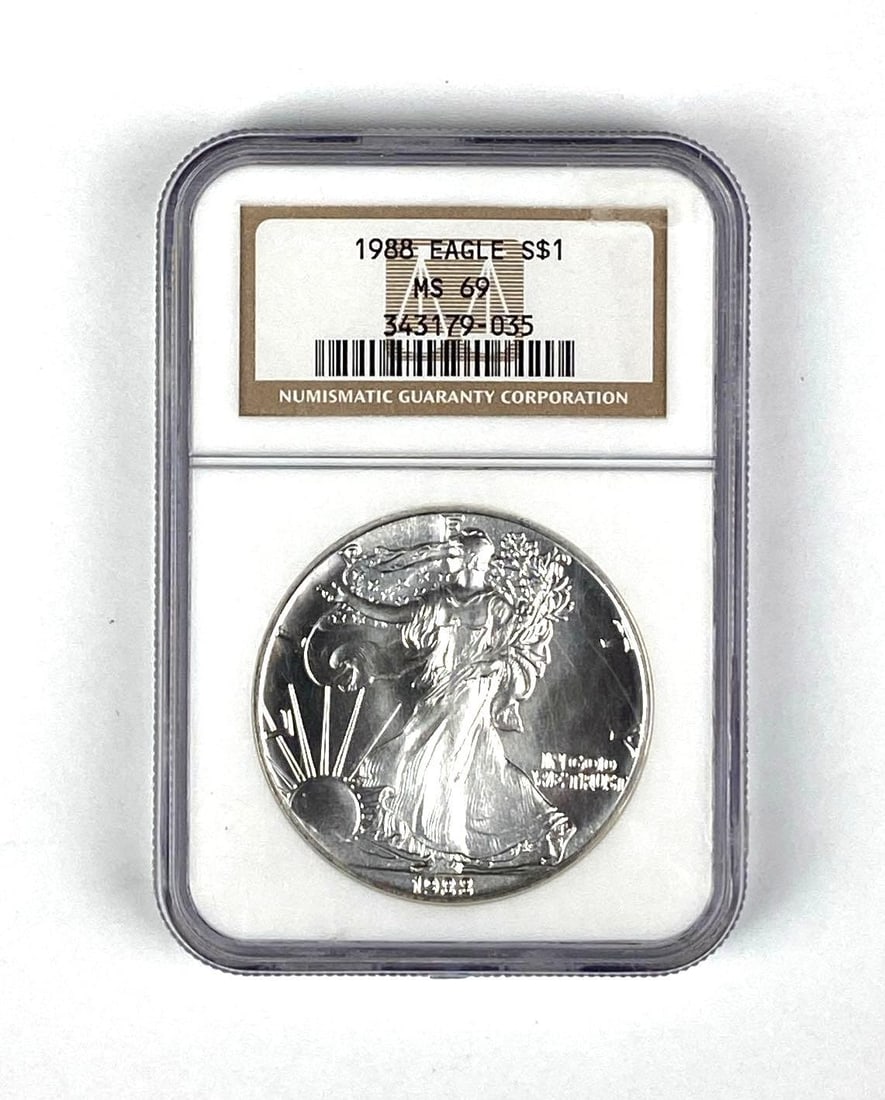 1988 $1 American Silver Eagle Silver Dollar NGC Graded MS69 (1 of 2)