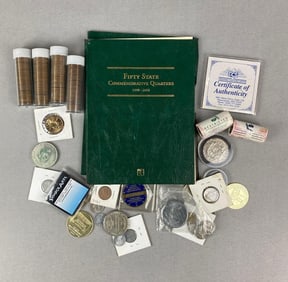 Group of Assorted US Coins and More