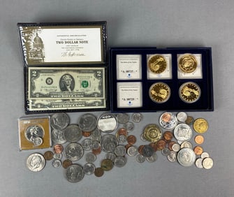Group of Assorted US Coins and More