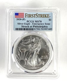PCGS Graded 2020 U.S. $1 Silver Eagle MS70