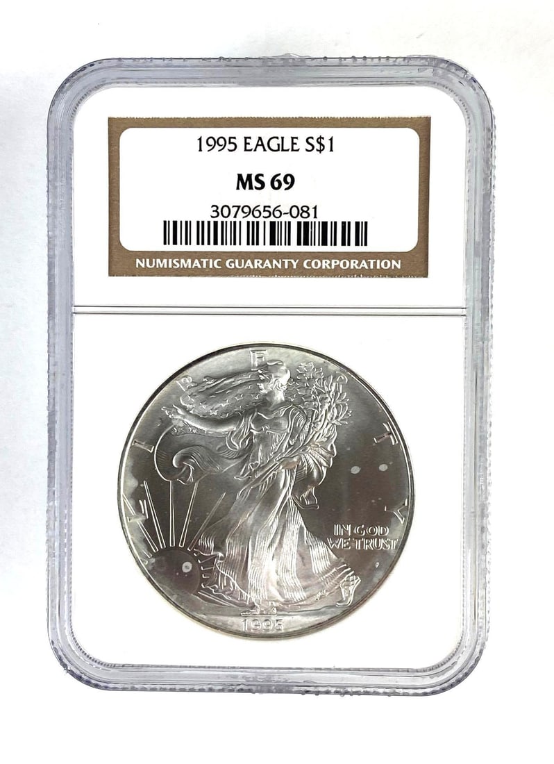 NGC Graded 1995 U.S. $1 Silver Eagle MS69 (1 of 2)