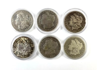 Group of 6 US Morgan Silver Dollar
