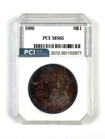 PCI Graded 1896 US Morgan Silver Dollar MS65