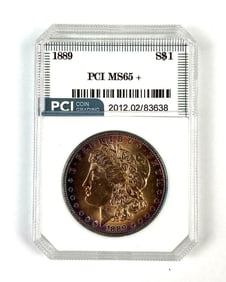 PCI Graded 1889 US Morgan Silver Dollar MS65