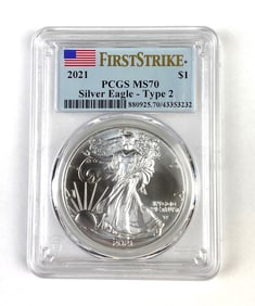 PCGS Graded 2021 US Silver Eagle Dollar MS70